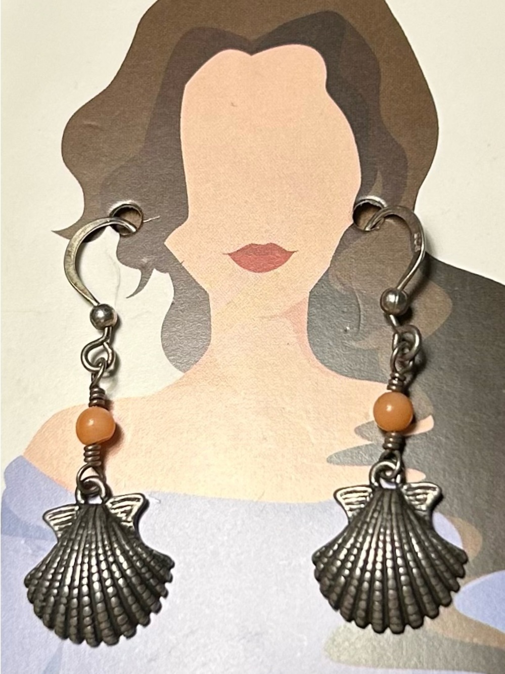 KBN KABANA Sterling Silver Dangling Seashell Earrings